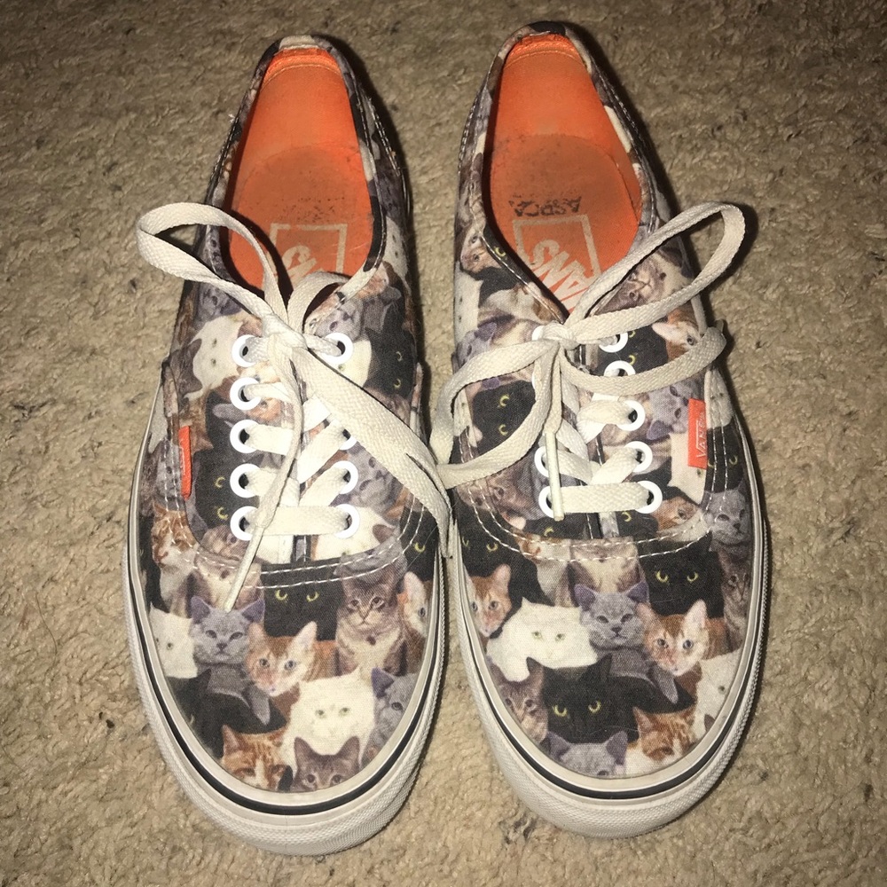 ASPCA Cat Print Lace Up Vans